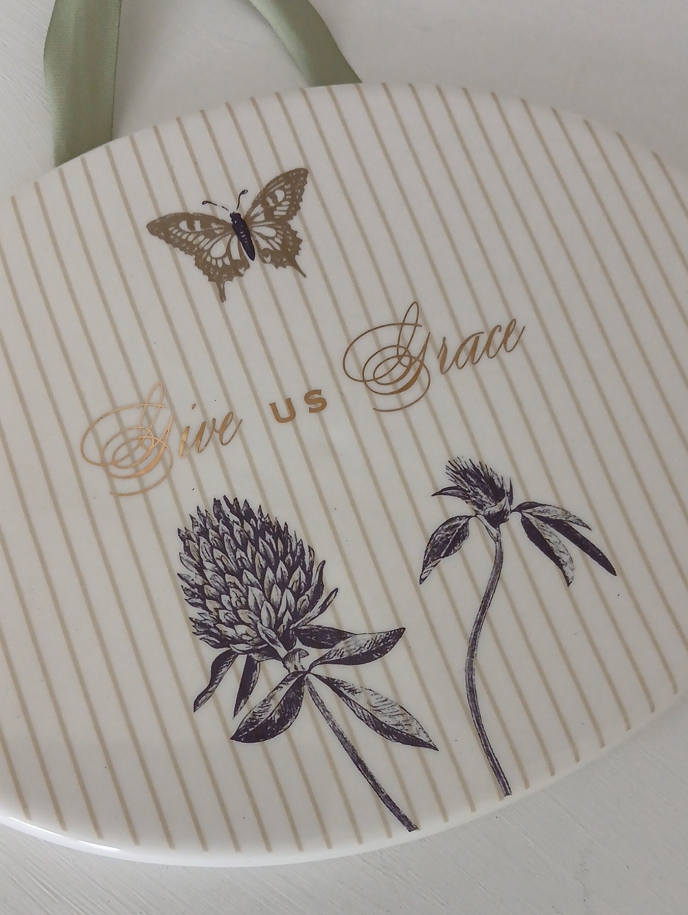 GIVE US GRACE Ceramic Wall Decor 8.25x6.25" Grasslands Road